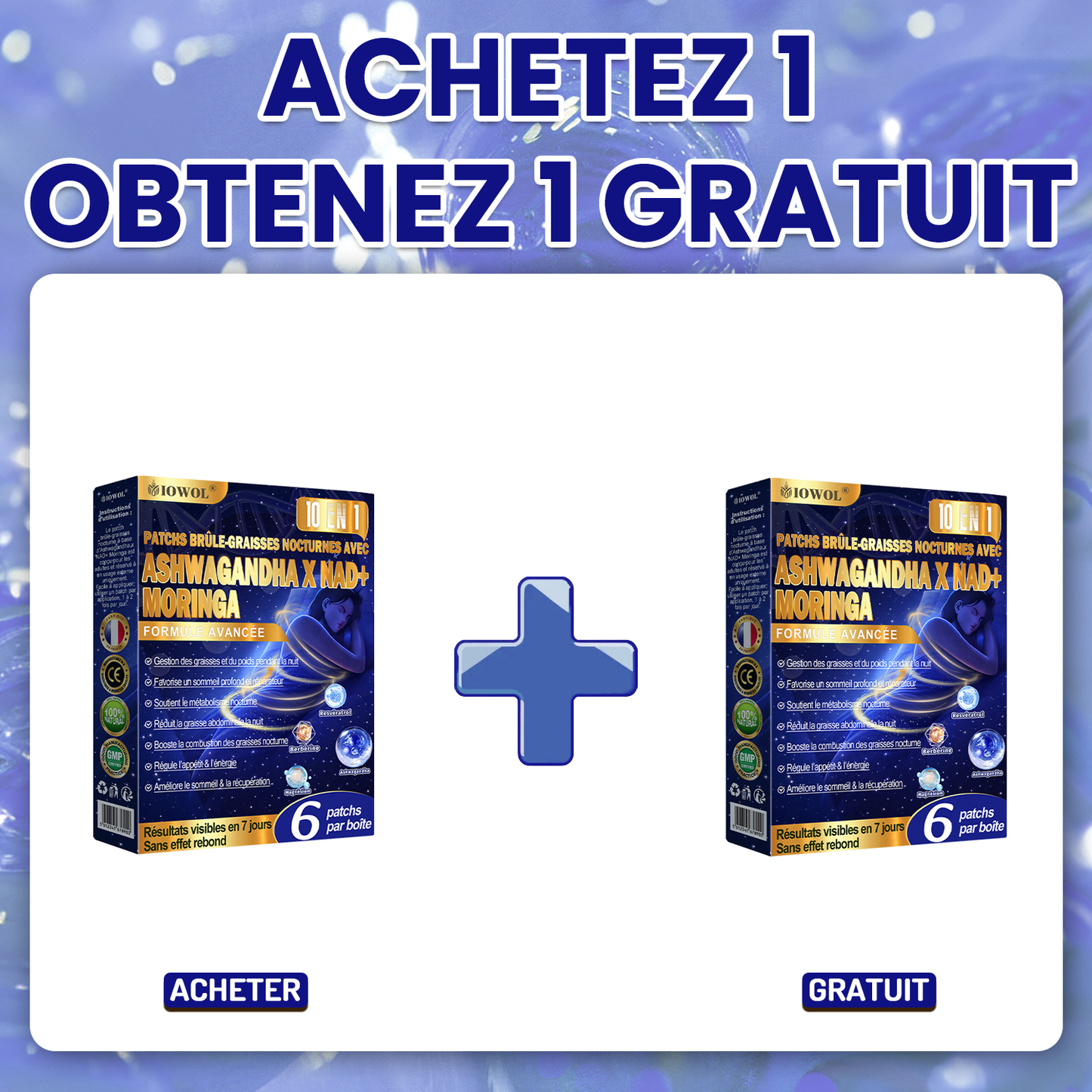 𝐈𝐎𝐖𝐎𝐋® PATCHS BRÛLE-GRAISSE NOCTURNES ! ZERO COMPRIMÉS, ZERO GASPILLAGE, ZERO EFFORT, 100 % RÉSULTATS.